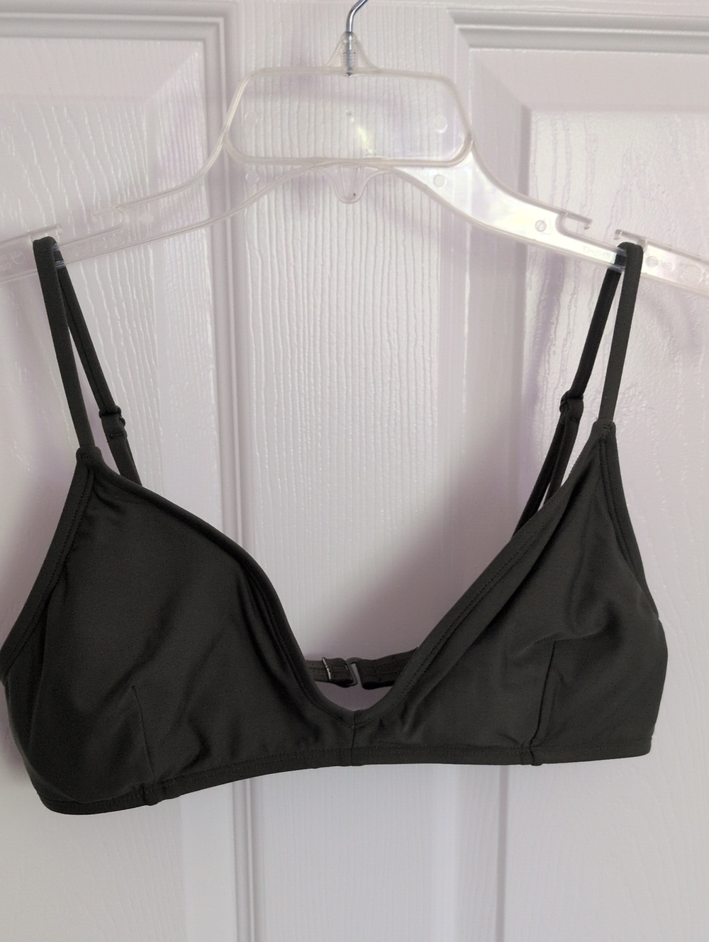 J Crew Olive Green Triangle Bikini Top - L